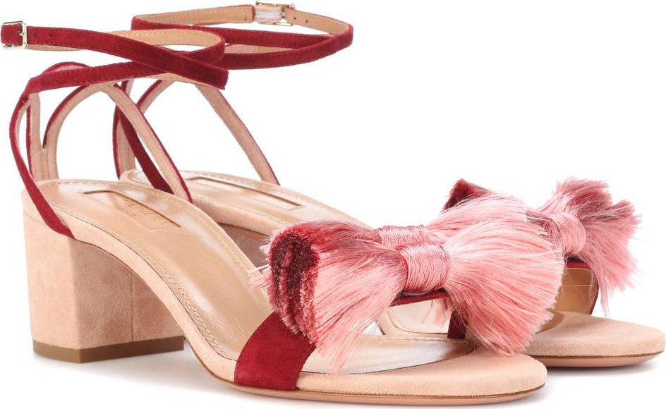 Aquazzura Lotus Blossom 50 suede sandals