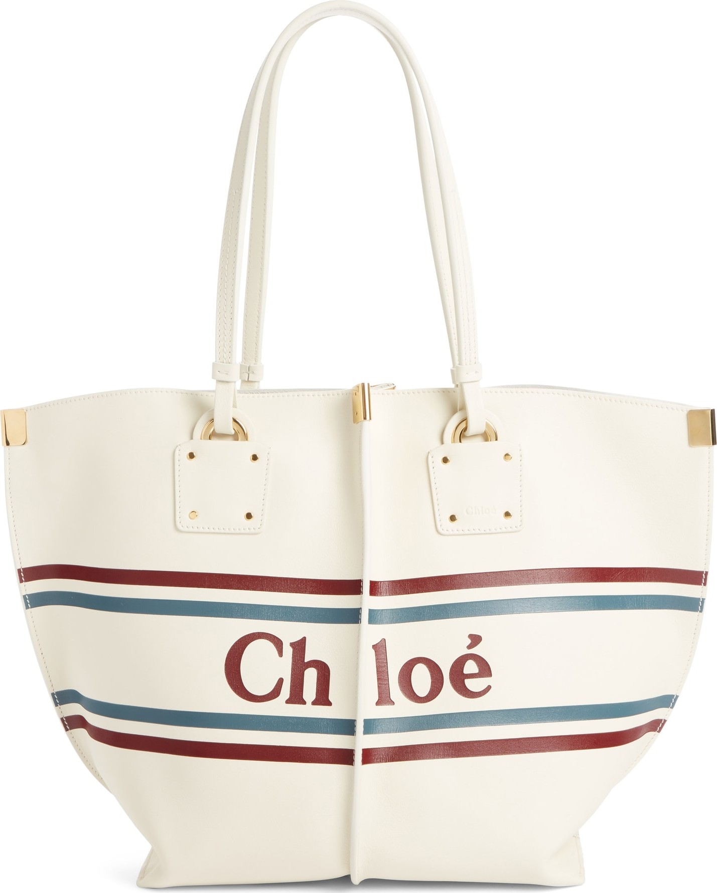 Chloe Vick Logo Embossed Leather Tote