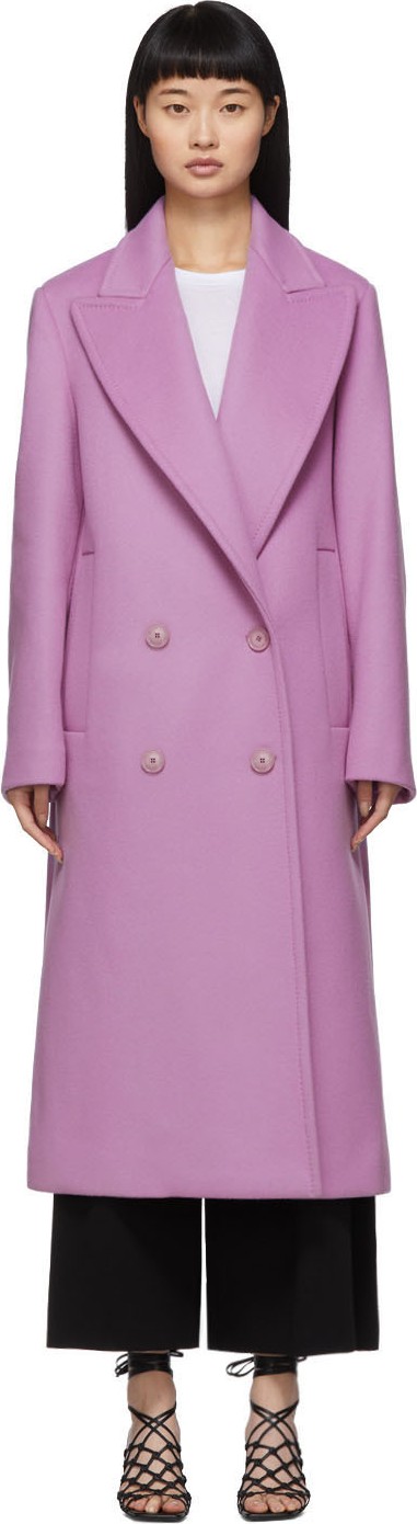 Stella McCartney Purple Wool Catalina Double Breasted Coat