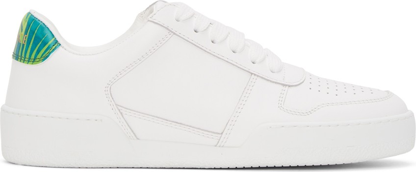 Versace White & Green Jungle Ilus Sneakers