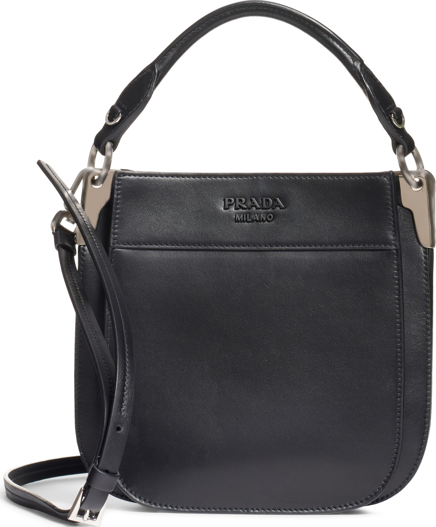 Prada City Calfskin Leather Hobo Bag