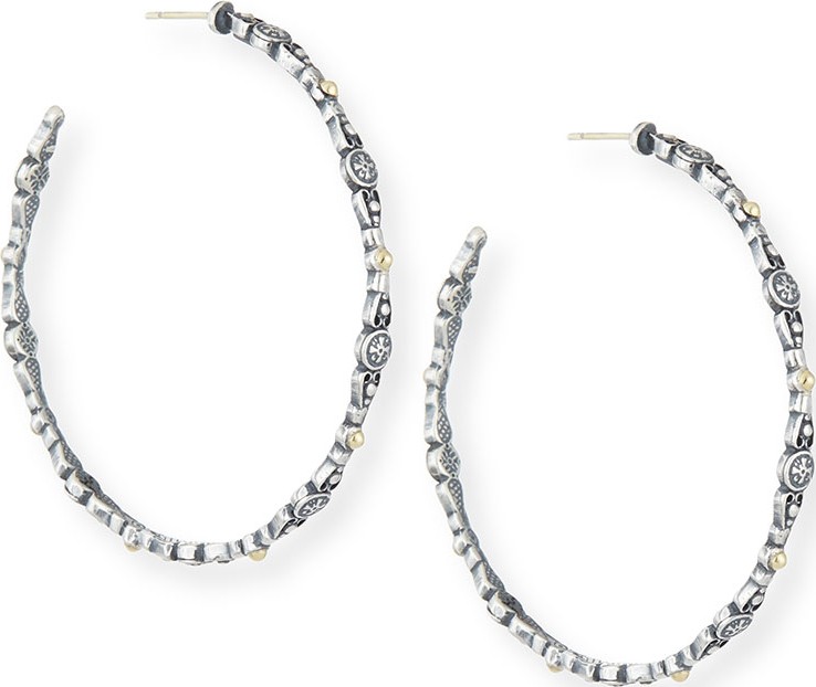 Konstantino SS & 18k Gold Large Hoop Earrings