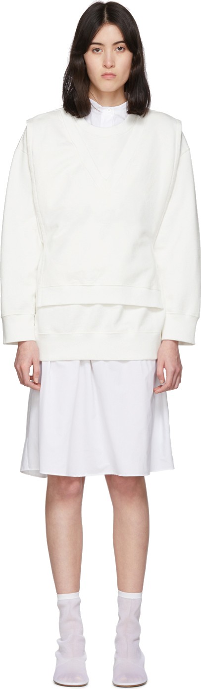 MM6 Maison Margiela Off-White V-Bib Sweatshirt