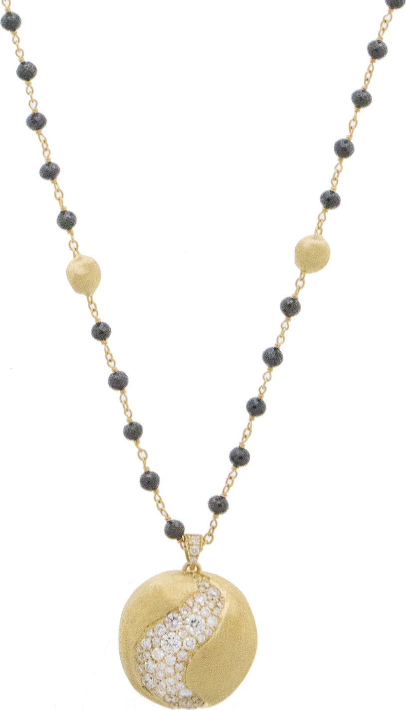 Marco Bicego 18k Gold Africa Black & White Diamond Necklace