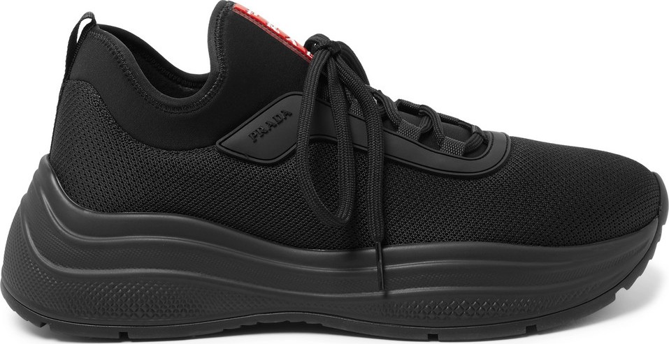 Prada America's Cup Rubber-Trimmed Mesh Sneakers