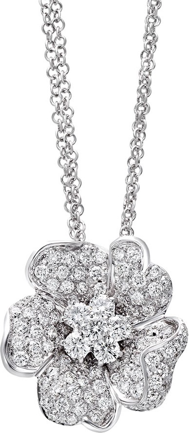 Leo Pizzo Iconic Flower 18k White Diamond Pendant