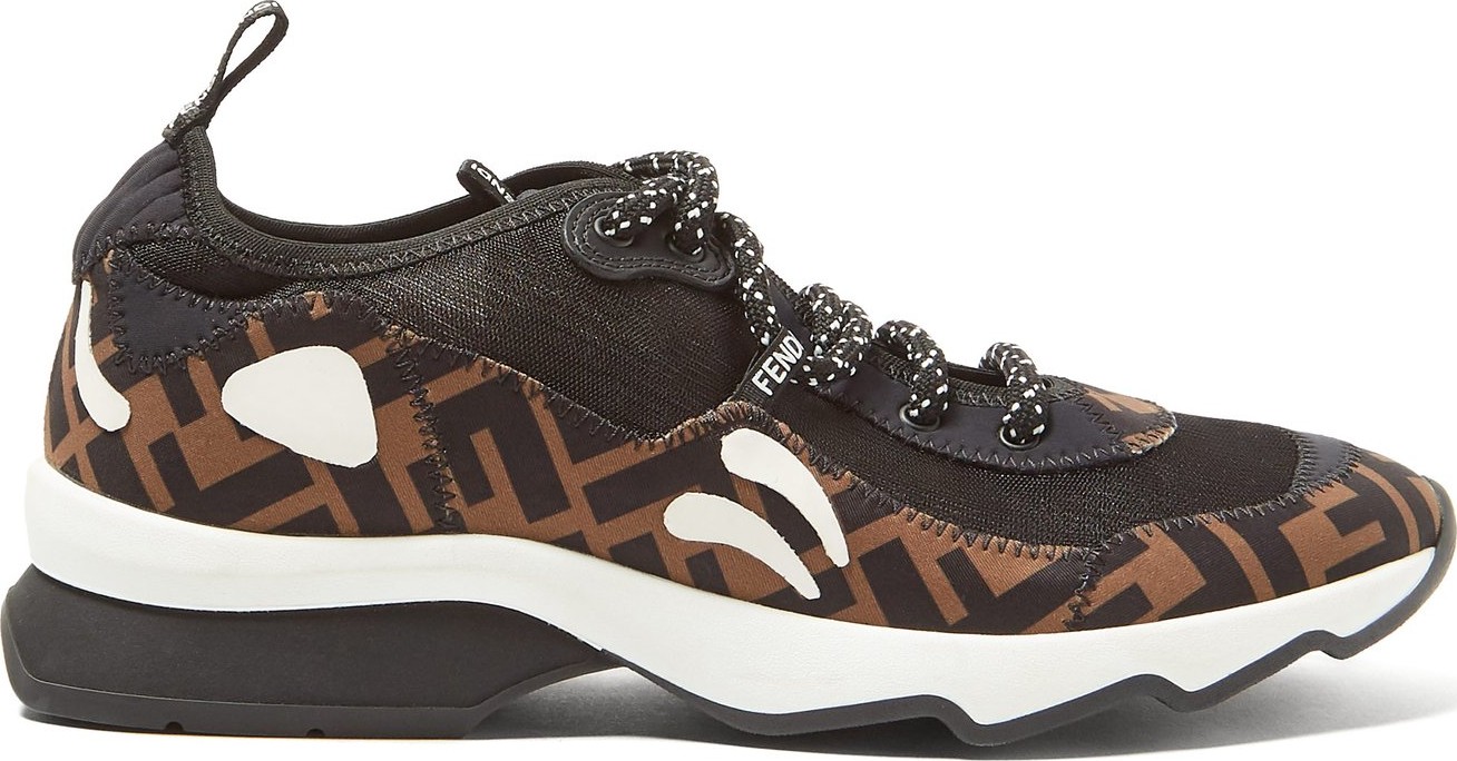 Fendi Freedom FF-print panelled trainers