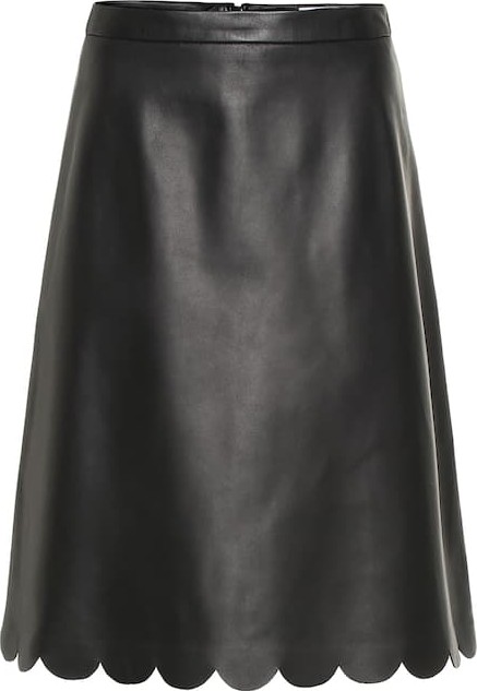 RED Valentino Leather midi skirt