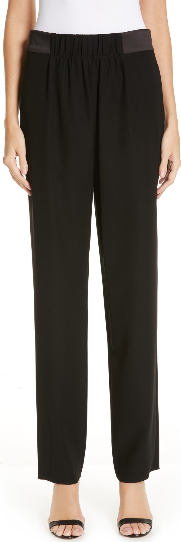 Emporio Armani Satin Waist Slim Pants