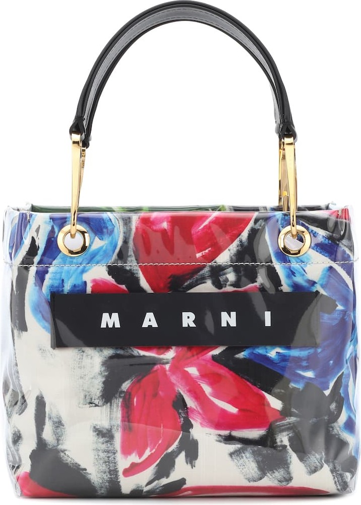 Marni Glossy Grip floral PVC tote