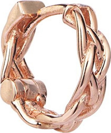 Kismet by Milka 14k Rose Gold Mini Knit Hoop Earring (Single)