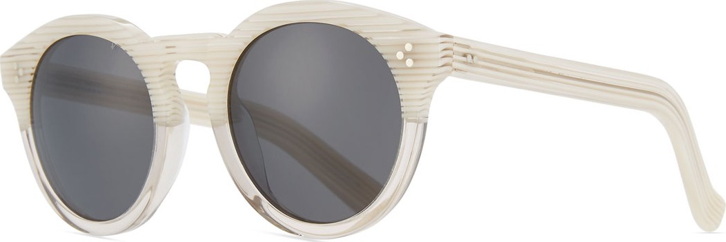 Illesteva Patterned Round Monochromatic Sunglasses