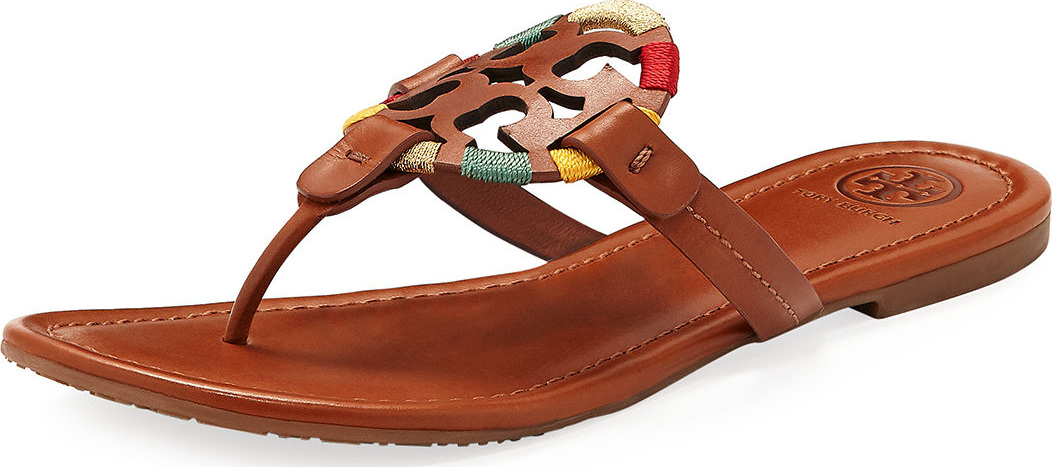 Tory Burch Miller Flat Embroidered Medallion Sandal