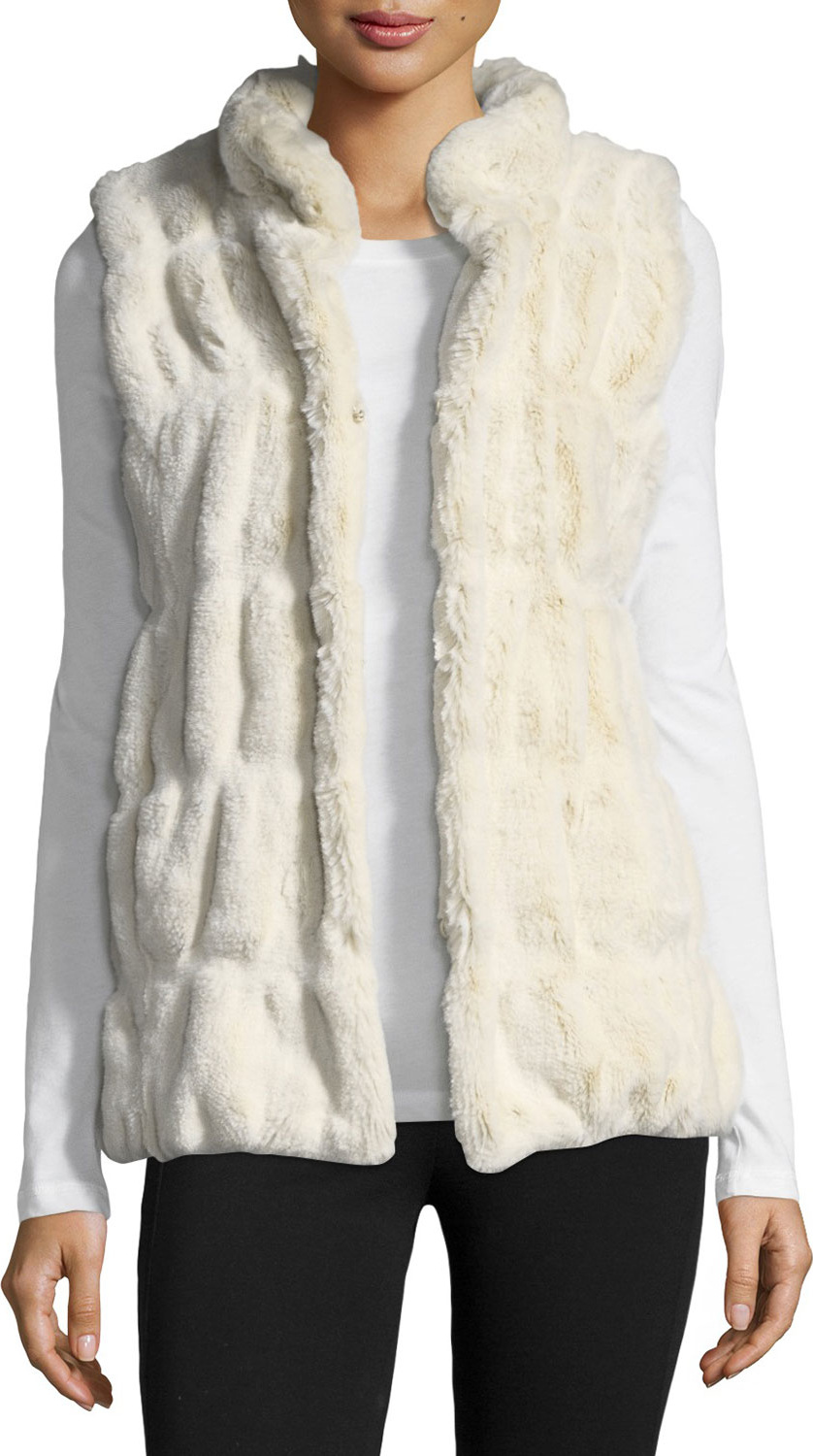 Fabulous Furs Couture Faux-Fur Stand-Collar Vest
