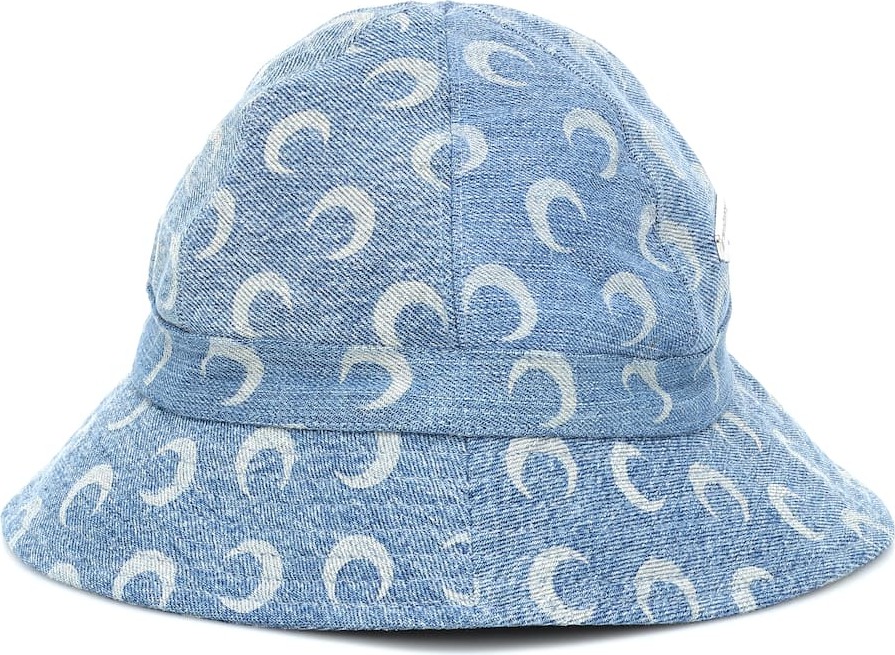 Marine Serre Logo denim bucket hat