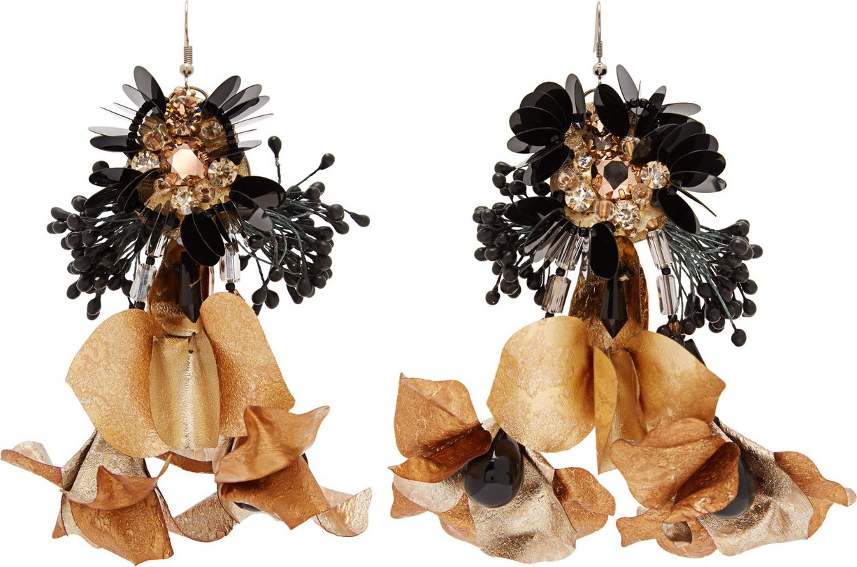 Biyan Tammy beaded-flower drop earrings