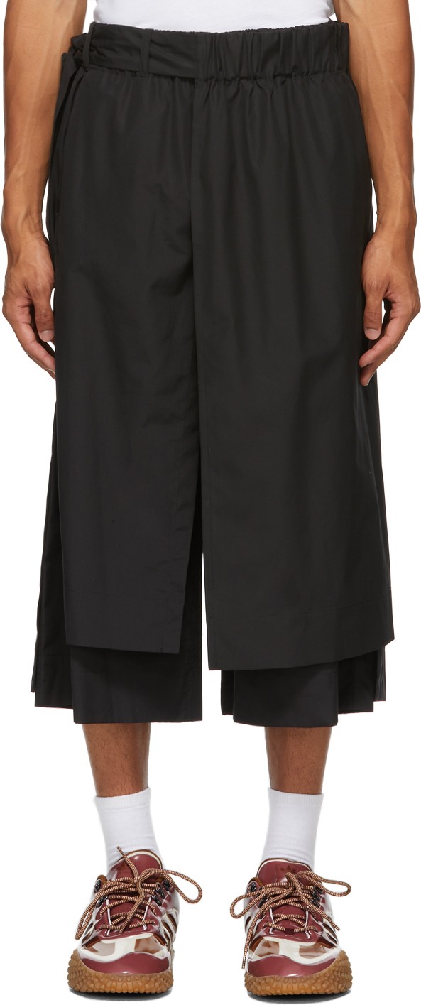 Craig Green Black Layered Track Shorts