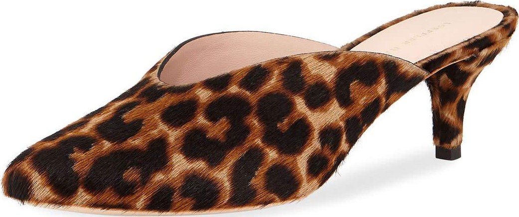 Loeffler Randall Juno Leopard Kitten-Heel Mule Slide