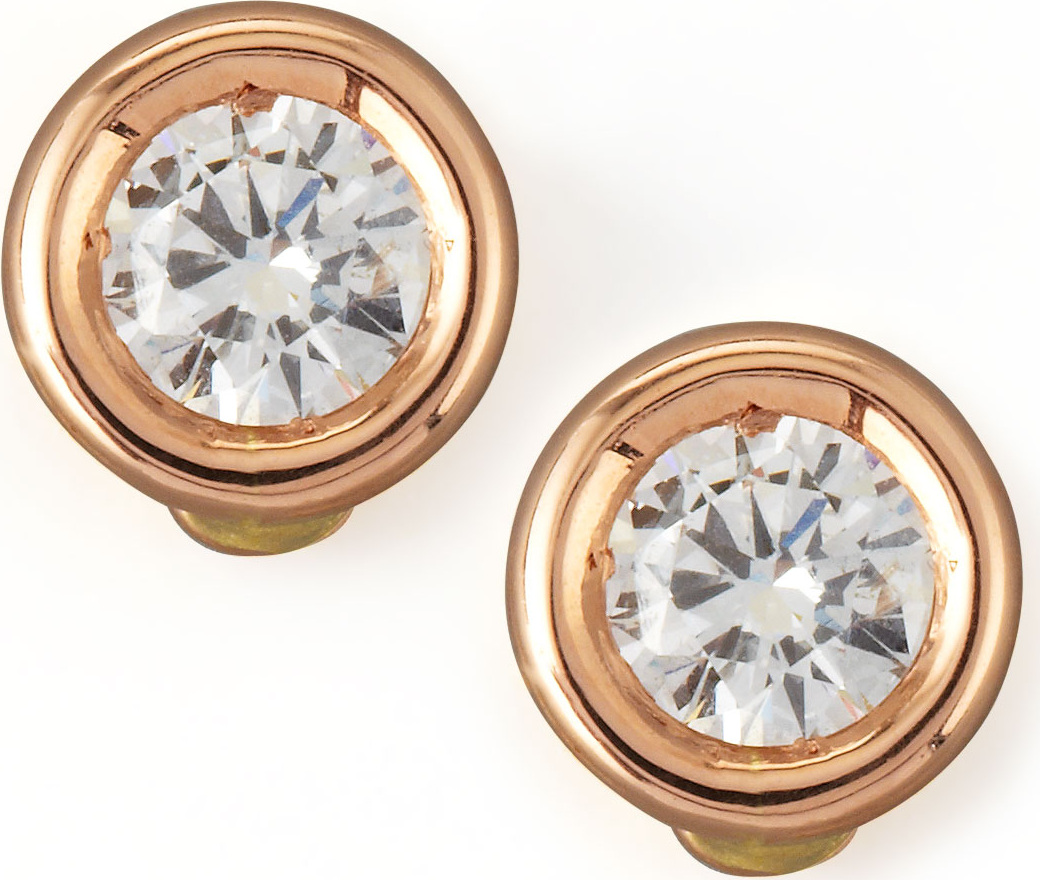 Roberto Coin 18k Rose Gold Diamond Solitaire Stud Earrings