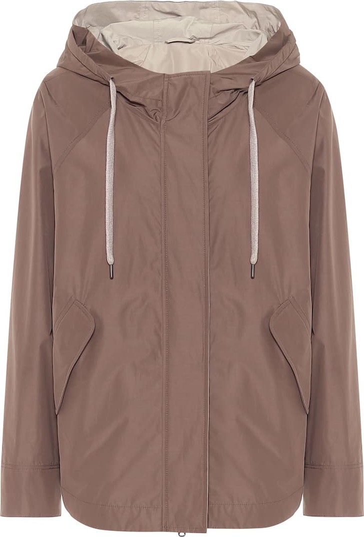 Brunello Cucinelli Hooded cotton-blend jacket