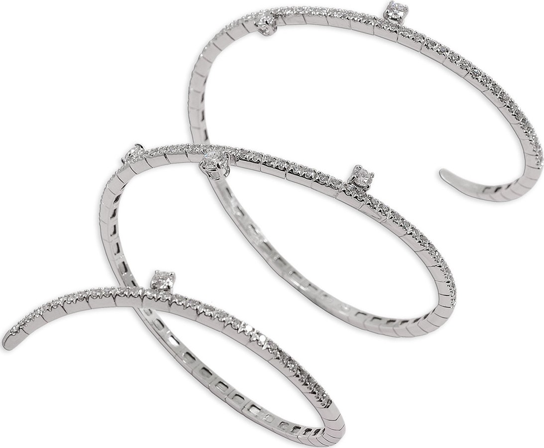 Staurino Fratelli 18k White Gold Diamond Snake Bracelet
