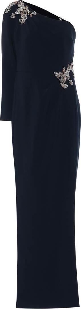 Marchesa Notte Beaded crêpe gown