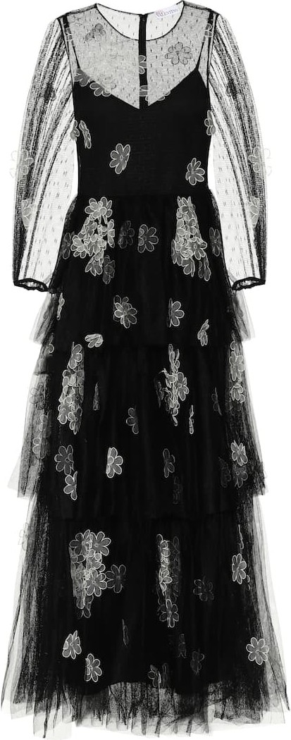 RED Valentino Floral point d'esprit tulle gown