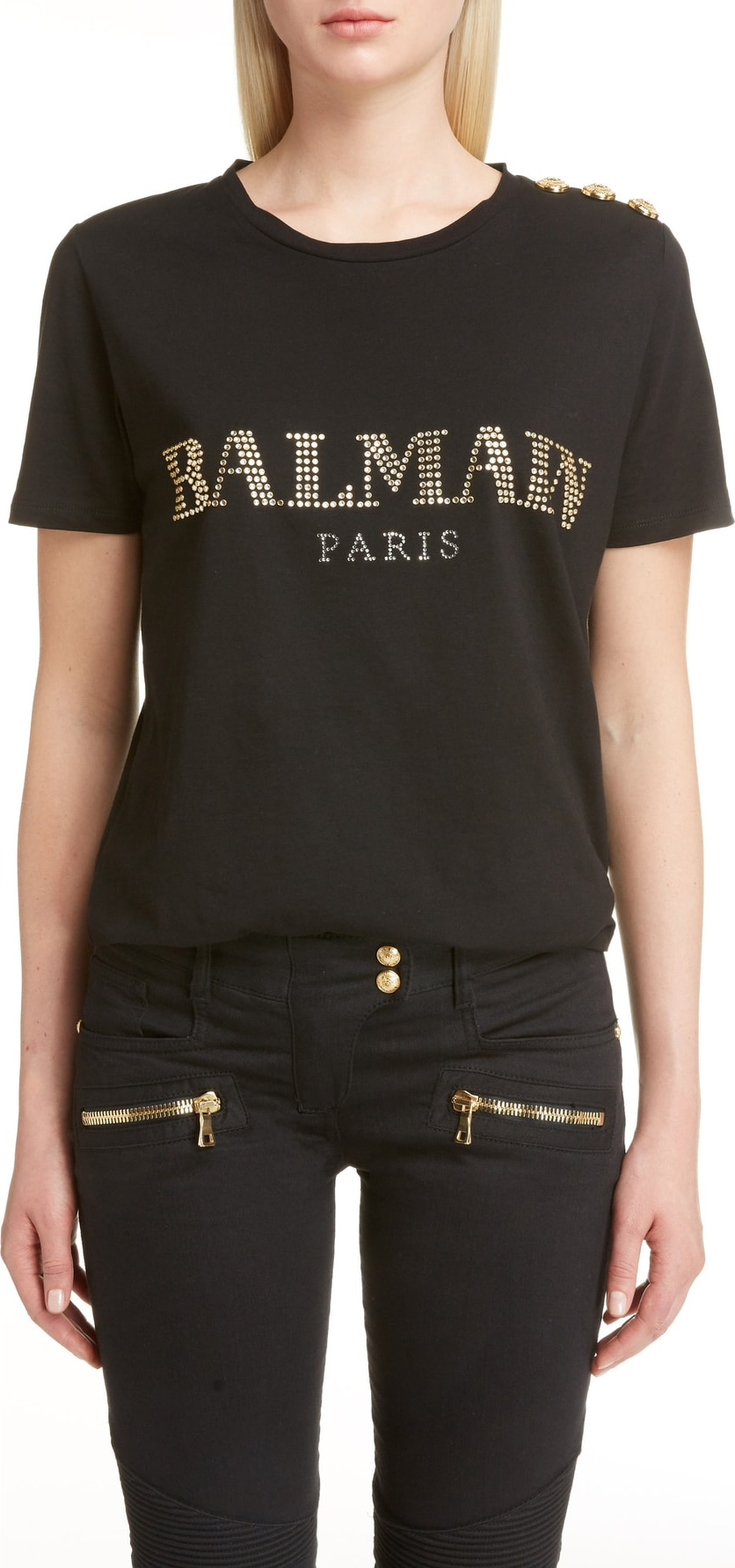 Balmain Studded Logo Tee