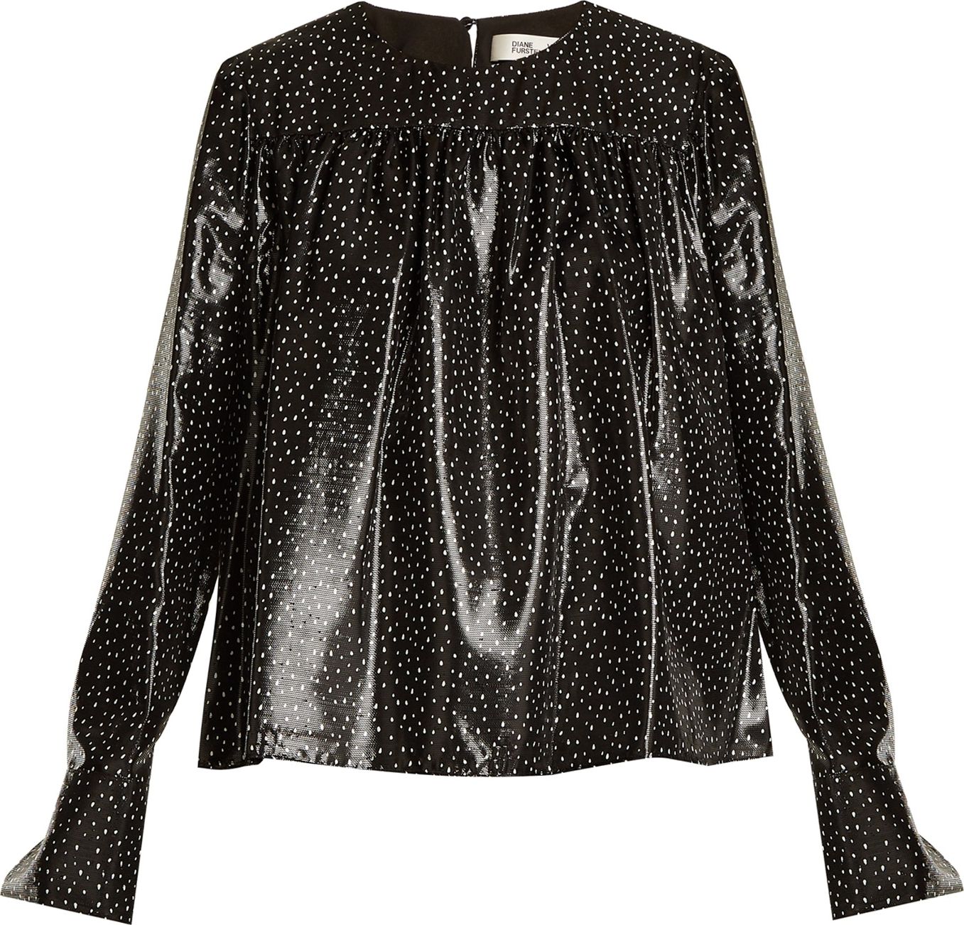 DIANE von FURSTENBERG Polka dot-print silk-blend top