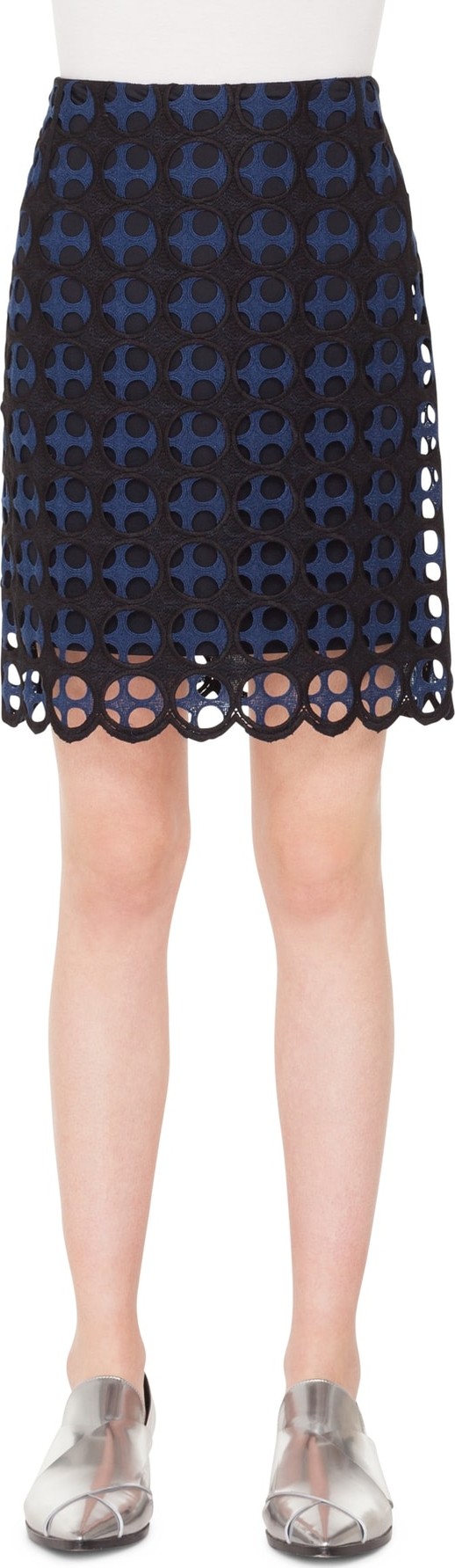 Akris Punto Laser Cut Lace Skirt