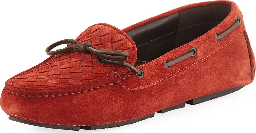 Bottega Veneta Intrecciato Suede Slip-On Driver