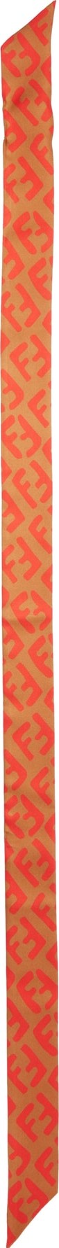 Fendi Art Logo Wrappy Silk Skinny Scarf