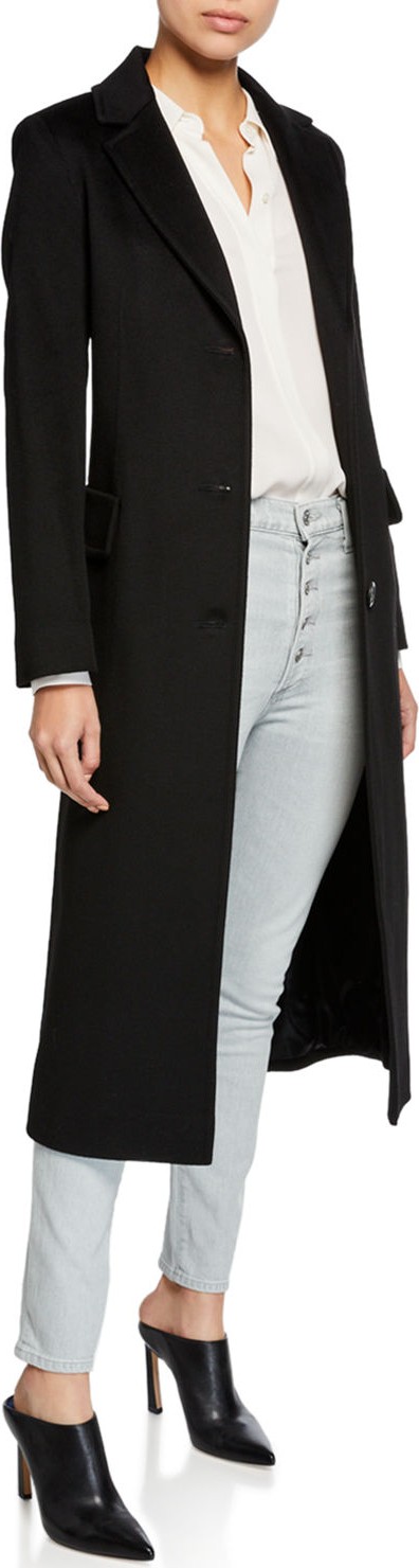 Fleurette Wool Three-Button Maxi Coat