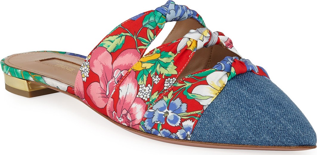 Aquazzura Mondaine Flat Slide Mules