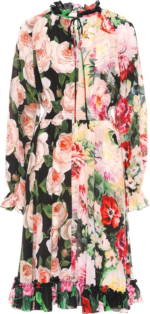 Dolce & Gabbana Printed silk midi dress