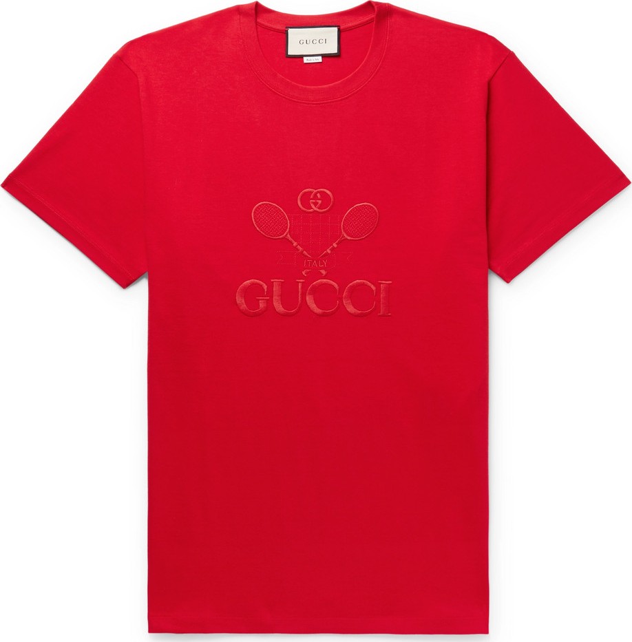 Gucci Logo-Embroidered Cotton-Jersey T-Shirt