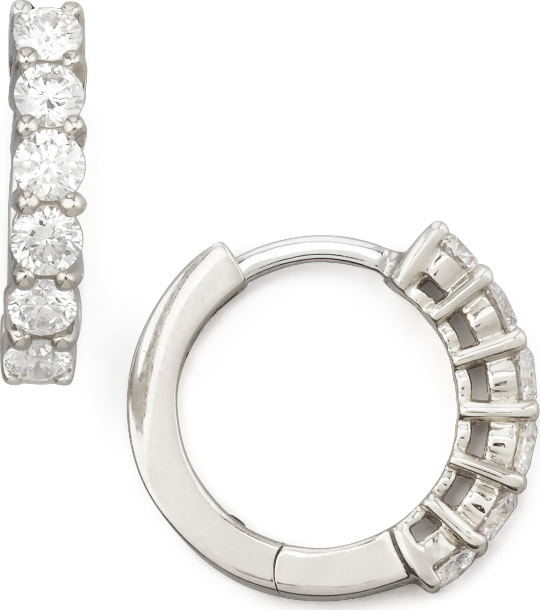 Roberto Coin 13mm White Gold Diamond Hoop Earrings, 0.7ct