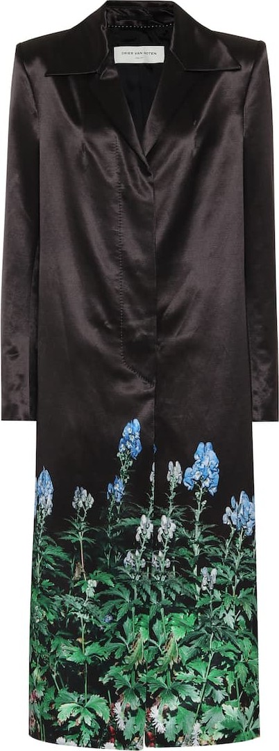 Dries Van Noten Floral cotton-blend coat