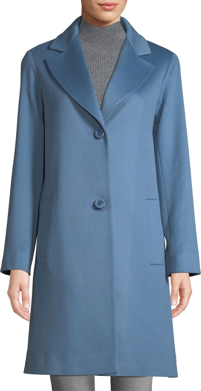 Fleurette Long Two-Button Wool Coat