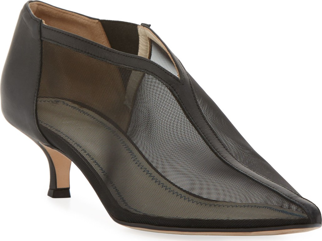 Tibi Joe Kitten-Heel Mesh Booties