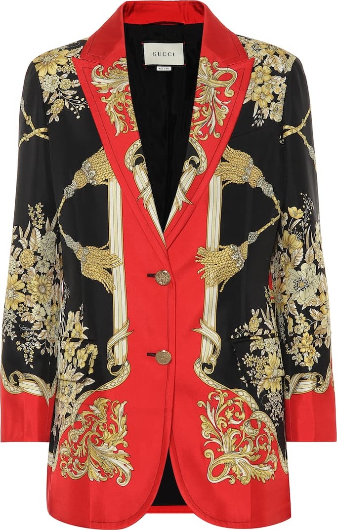 Gucci Printed silk blazer