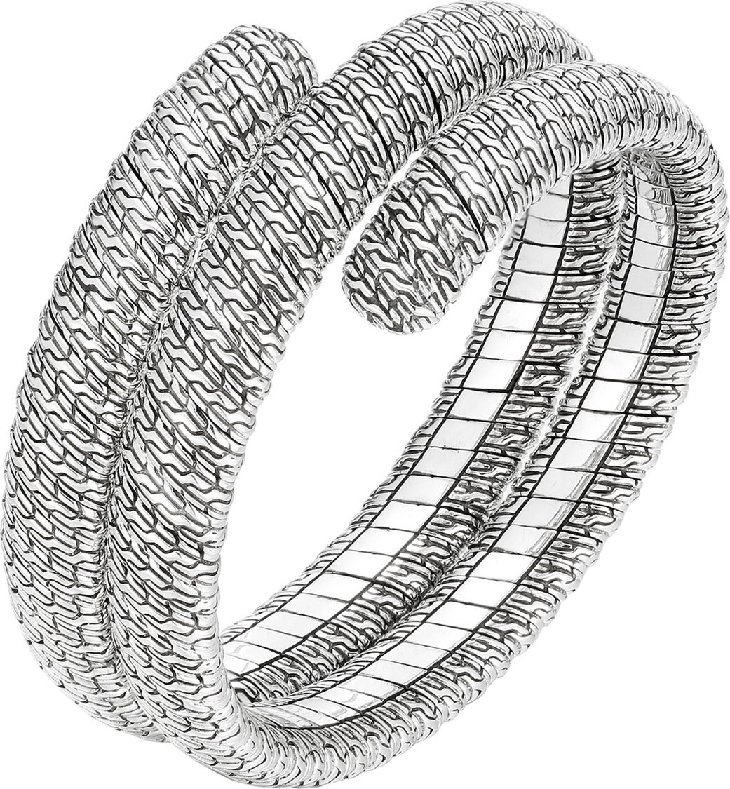 John Hardy Classic Chain Silver Double Coil Bracelet, Size M