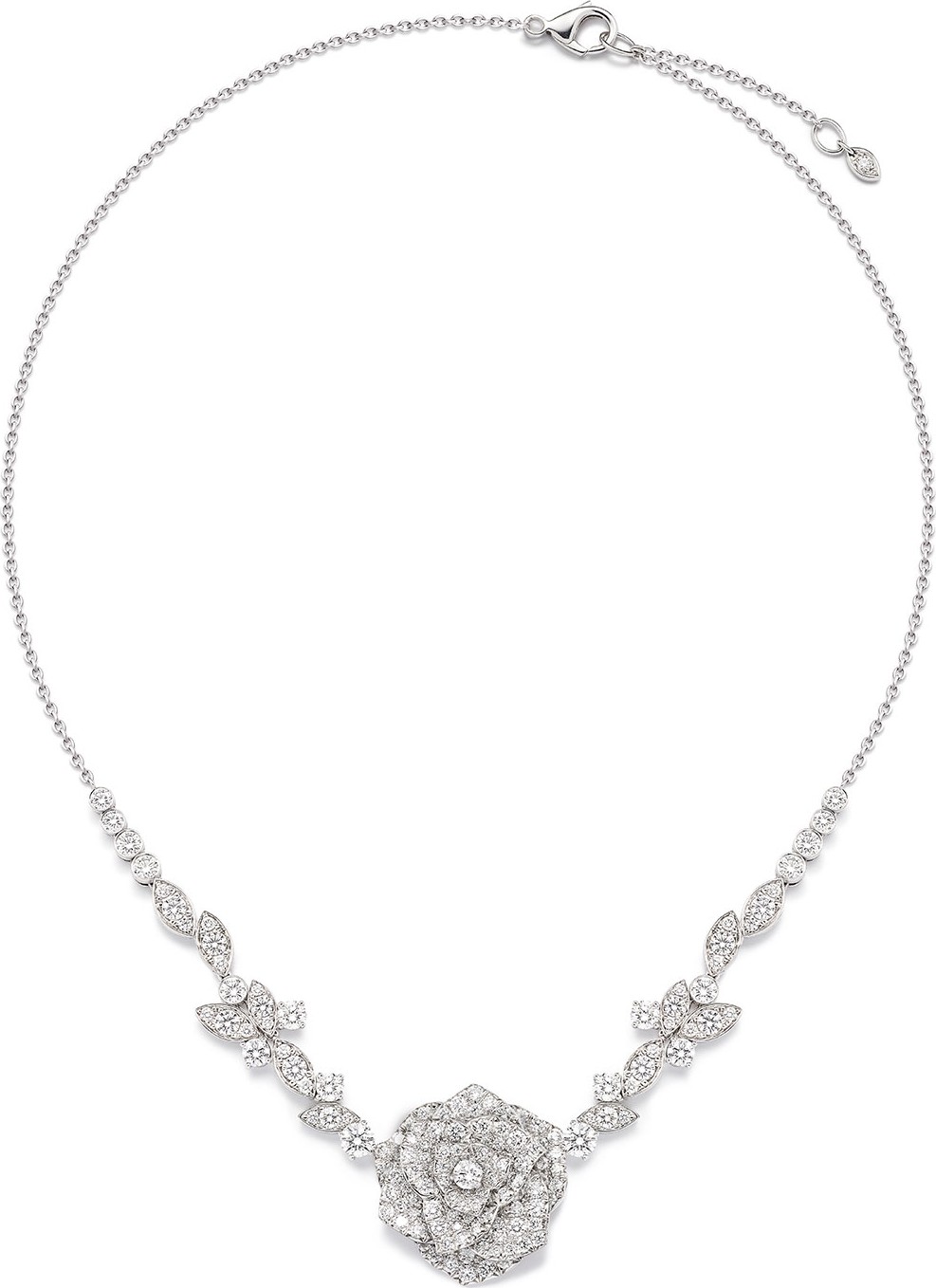 Piaget Rose 18k White Gold Diamond Necklace