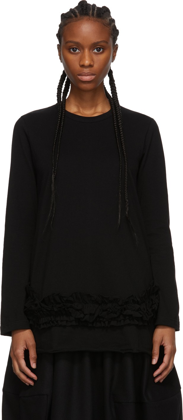 Comme Des Garçons Comme Des Garçons Black Ruffle Long Sleeve T-Shirt