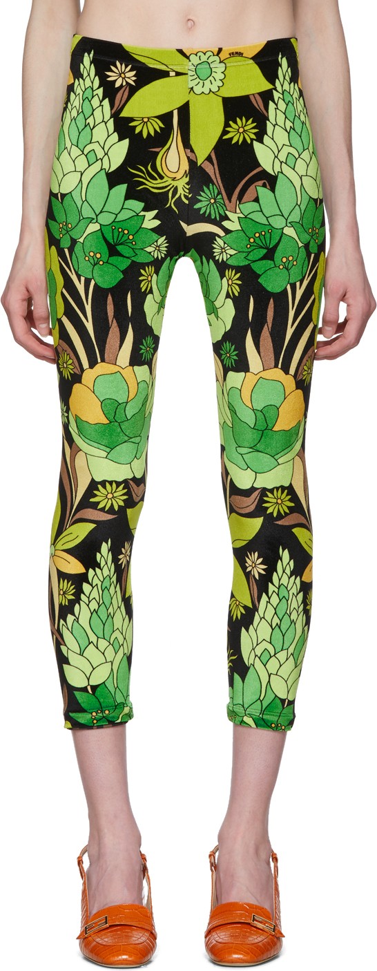 Fendi Multicolor Garden Print Leggings