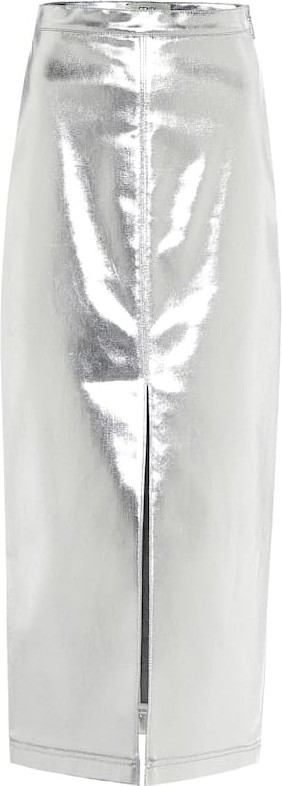 Fendi Coated denim midi skirt