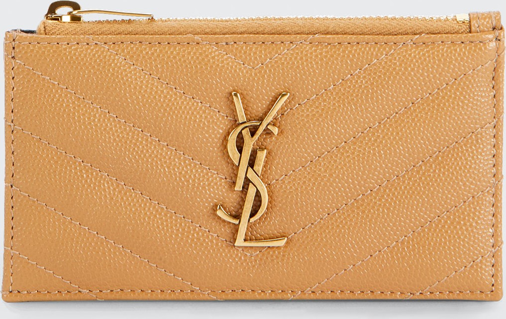 Saint Laurent Zip Fragments YSL Monogram Zip Pouch Wallet