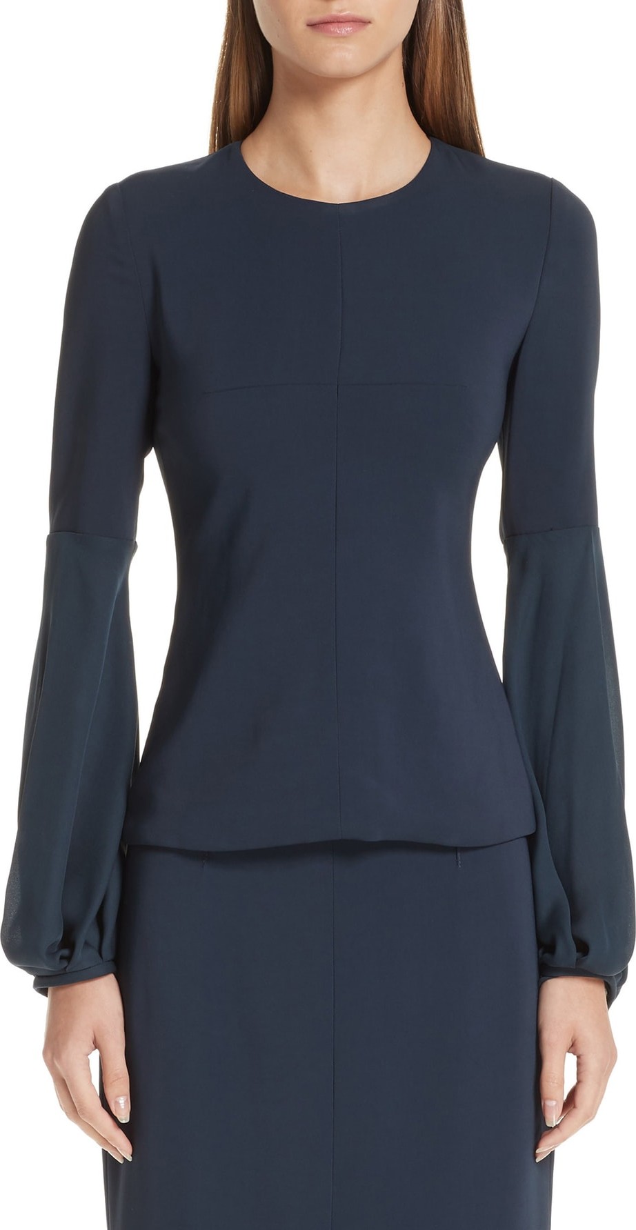 Cushnie Et Ochs Georgette Billowing Sleeve Top