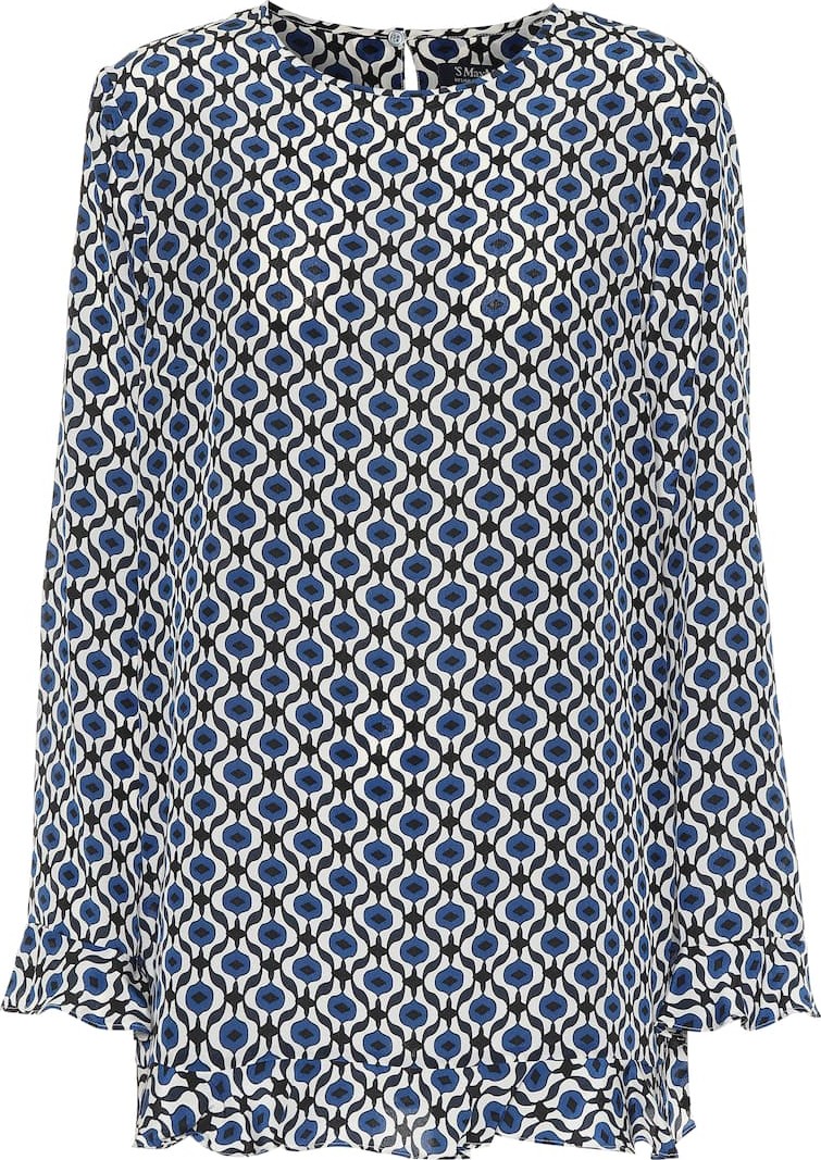 Max Mara Cento printed silk blouse
