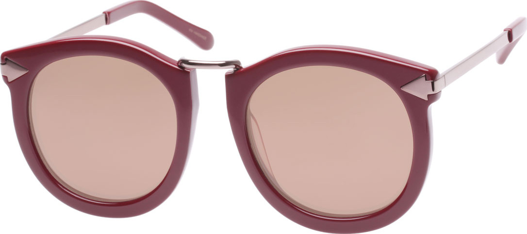 Karen Walker Super Lunar Round Mirrored Sunglasses, Red Pattern